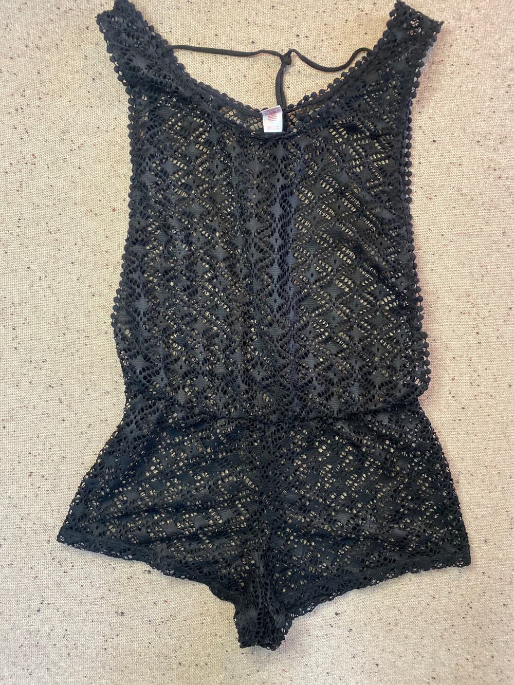 Bongo Lace Cut Out Romper Medium Y2K 90s Fairy Whimsygoth Sheer Sexy Beach